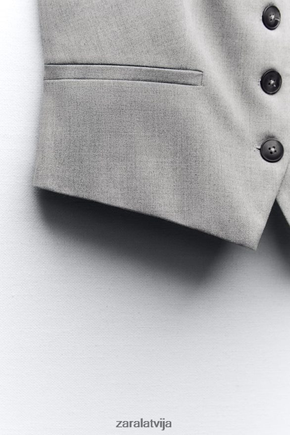 pielāgota veste sievietes Zara pelēks 6ZTV40139 apģērbs