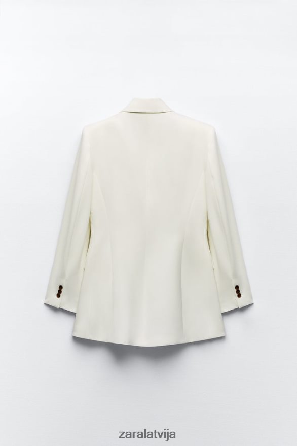 pielāgots divrindu bleizeris sievietes Zara ekru 6ZTV40171 apģērbs