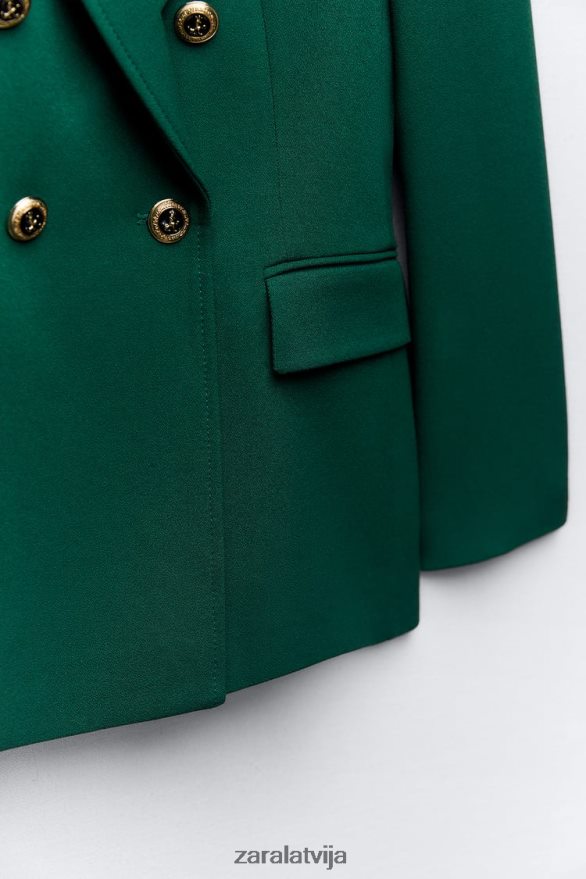 pielāgots divrindu bleizeris sievietes Zara zaļš 6ZTV40152 apģērbs