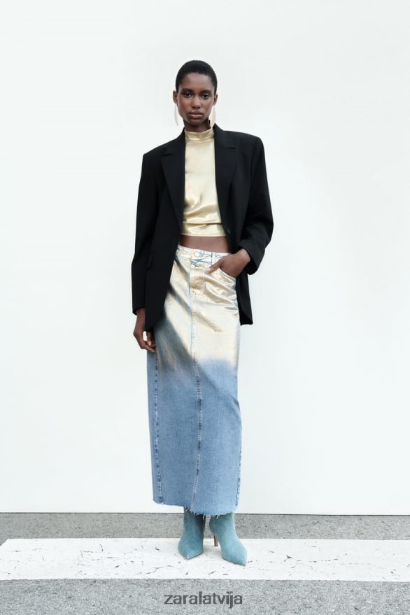 taisna piegriezuma žakete sievietes Zara melns 6ZTV40159 apģērbs