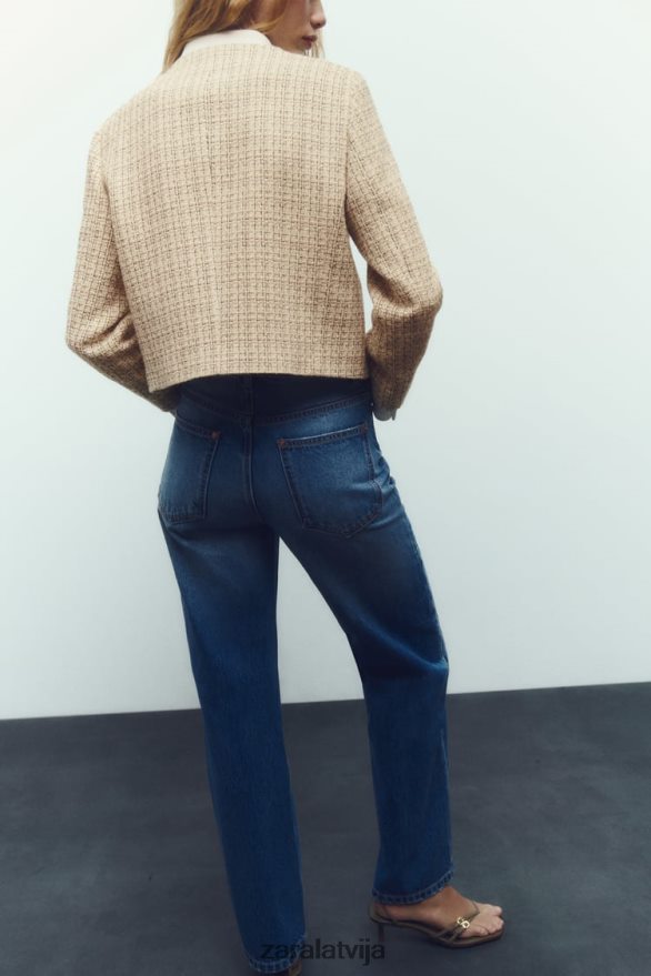 teksturēts īss žakete sievietes Zara daudzkrāsains 6ZTV40169 apģērbs