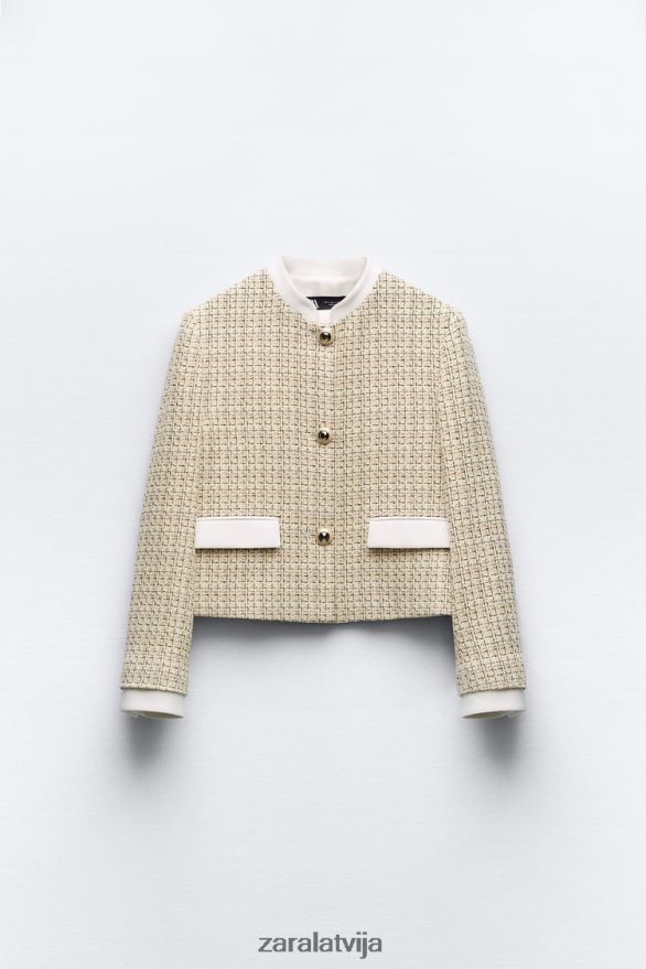 teksturēts īss žakete sievietes Zara daudzkrāsains 6ZTV40169 apģērbs
