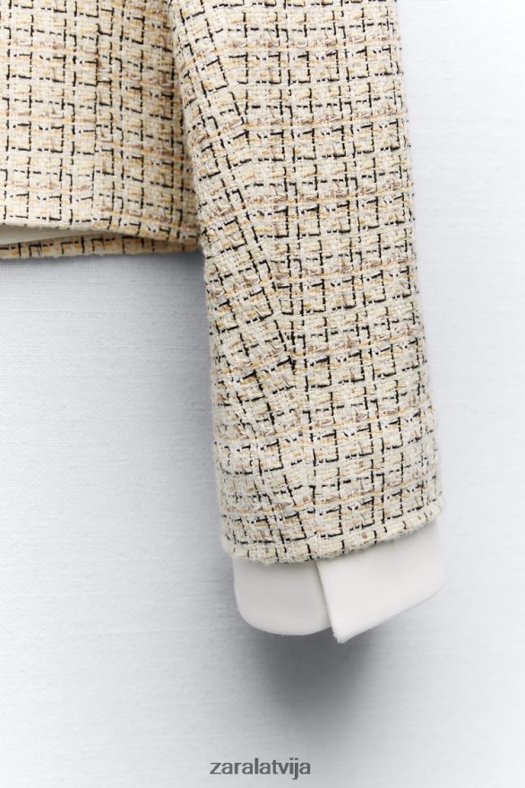 teksturēts īss žakete sievietes Zara daudzkrāsains 6ZTV40169 apģērbs