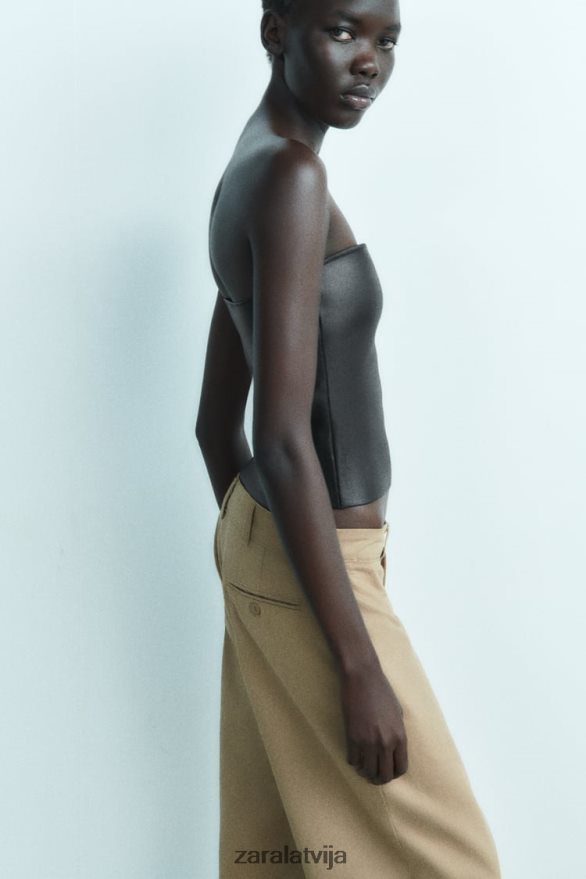 adīt krūtis top sievietes Zara melns 6ZTV40267 apģērbs