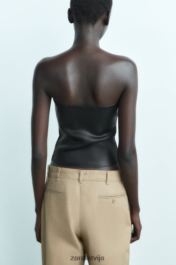 adīt krūtis top sievietes Zara melns 6ZTV40267 apģērbs