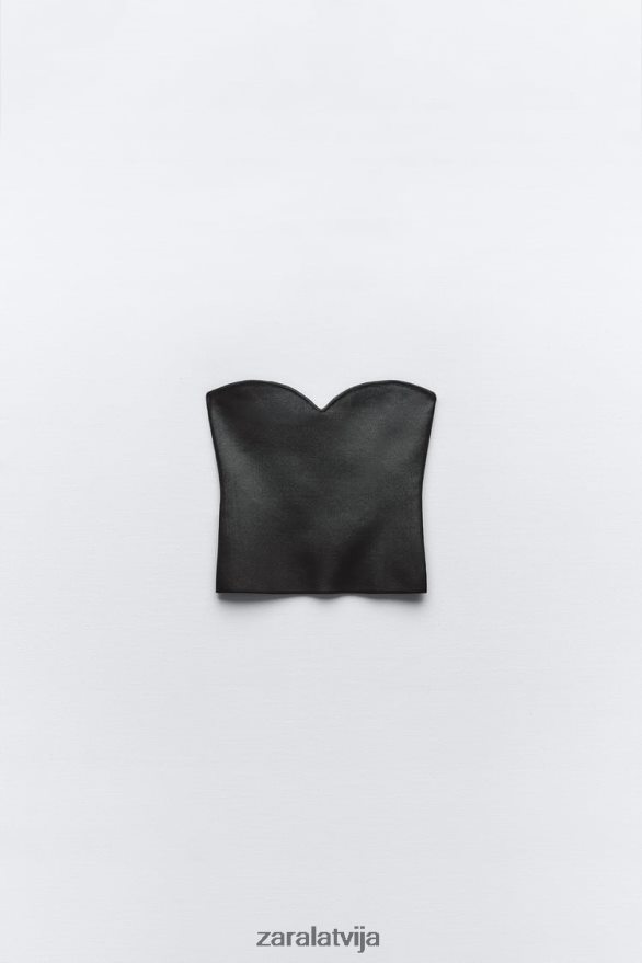adīt krūtis top sievietes Zara melns 6ZTV40267 apģērbs
