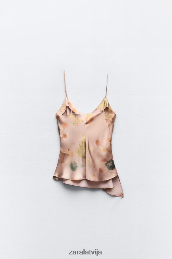 apdrukāta mežģīņu tops sievietes Zara daudzkrāsains 6ZTV40255 apģērbs