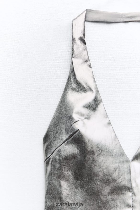 folijas pavada augšdaļa sievietes Zara tērauda 6ZTV40266 apģērbs