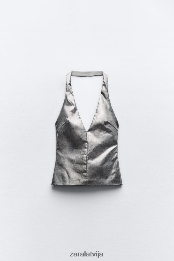 folijas pavada augšdaļa sievietes Zara tērauda 6ZTV40266 apģērbs
