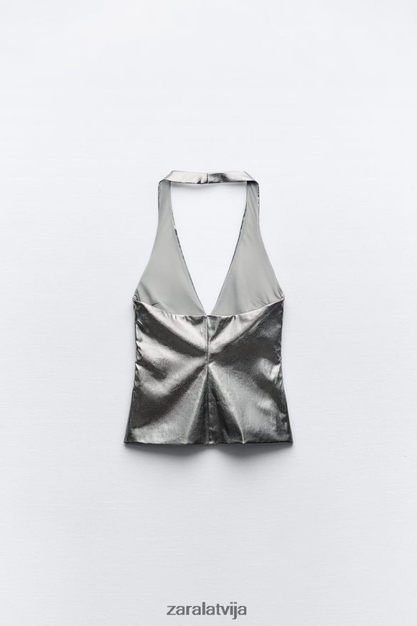 folijas pavada augšdaļa sievietes Zara tērauda 6ZTV40266 apģērbs