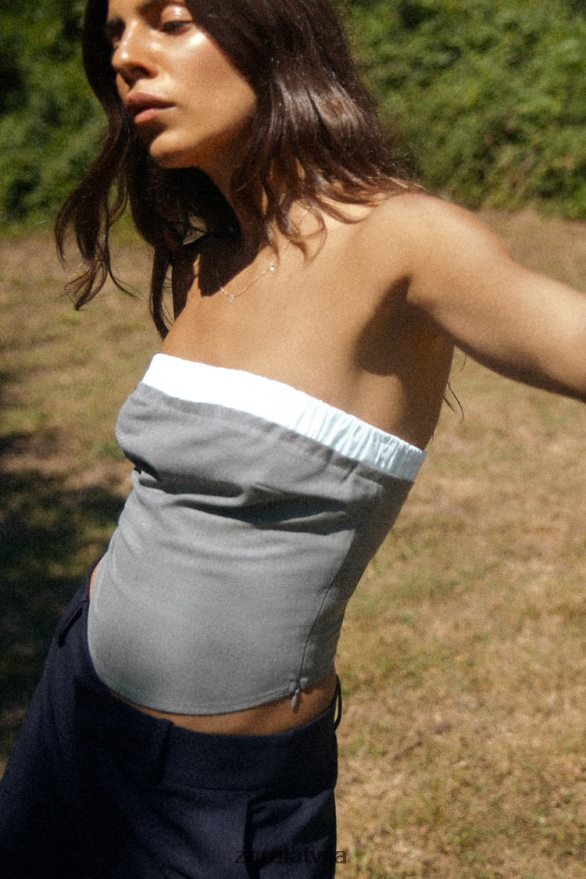 jaukta boksera tops sievietes Zara pelēks 6ZTV40254 apģērbs