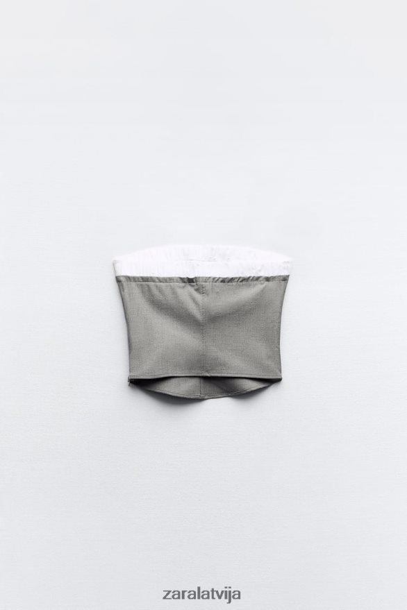 jaukta boksera tops sievietes Zara pelēks 6ZTV40254 apģērbs