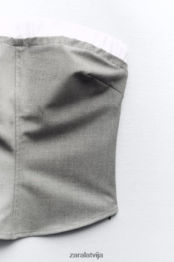 jaukta boksera tops sievietes Zara pelēks 6ZTV40254 apģērbs