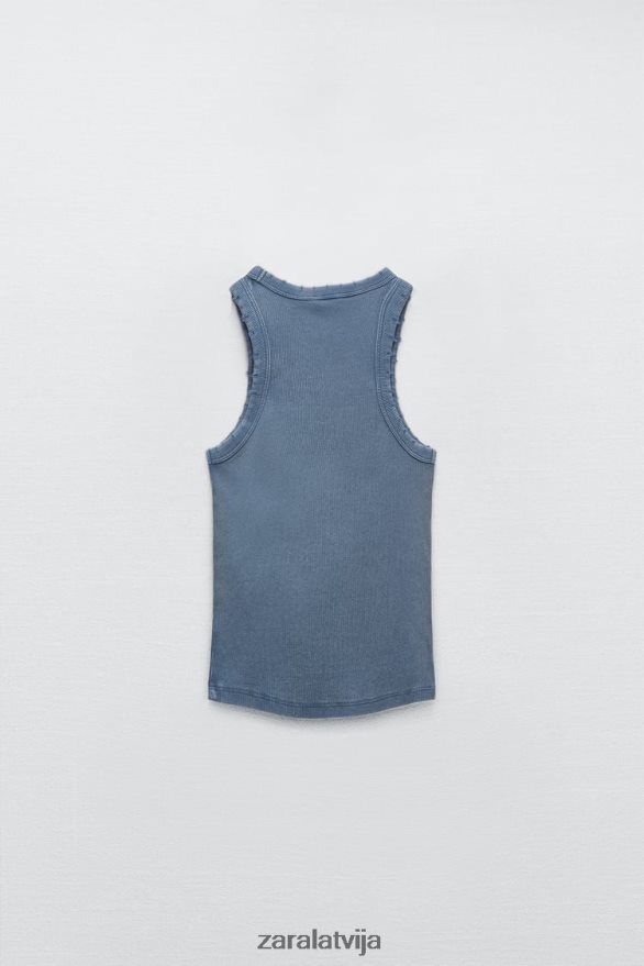 mazgāta ribu tvertnes augšdaļa sievietes Zara zils 6ZTV40274 apģērbs