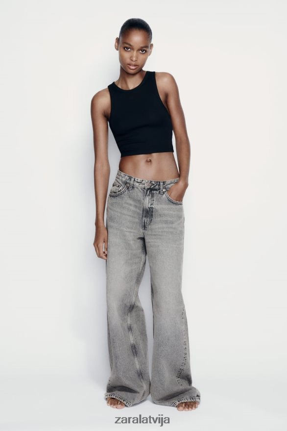 pamata ribu tvertnes augšdaļa sievietes Zara melns 6ZTV40273 apģērbs