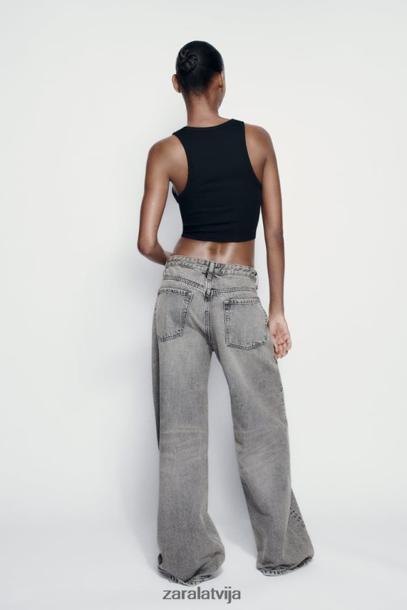 pamata ribu tvertnes augšdaļa sievietes Zara melns 6ZTV40273 apģērbs