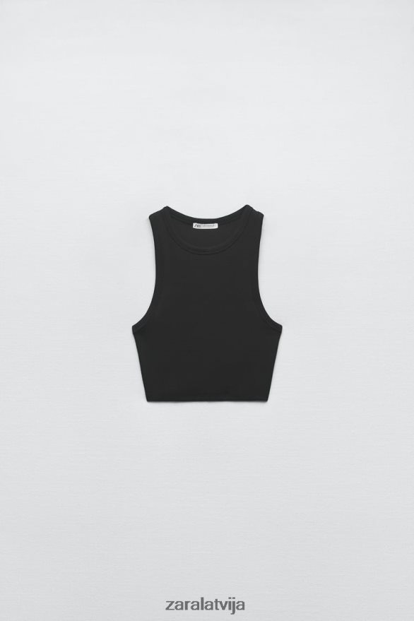 pamata ribu tvertnes augšdaļa sievietes Zara melns 6ZTV40273 apģērbs