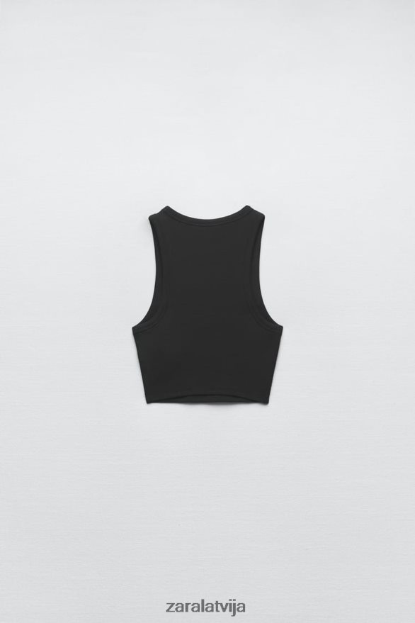 pamata ribu tvertnes augšdaļa sievietes Zara melns 6ZTV40273 apģērbs