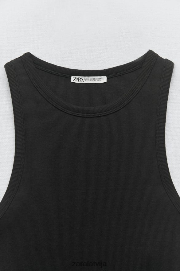 pamata ribu tvertnes augšdaļa sievietes Zara melns 6ZTV40273 apģērbs
