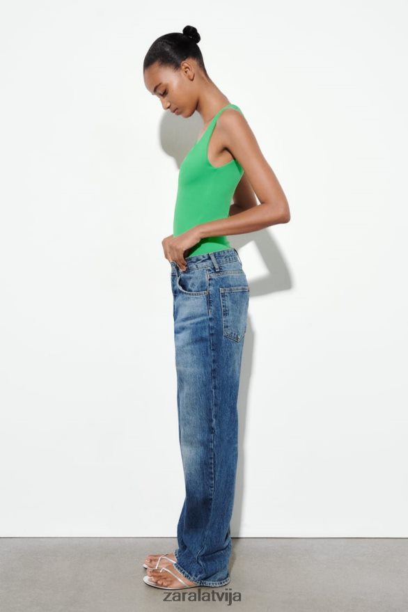 plata siksna poliamīda augšdaļa sievietes Zara ābolu zaļš 6ZTV40872 apģērbs