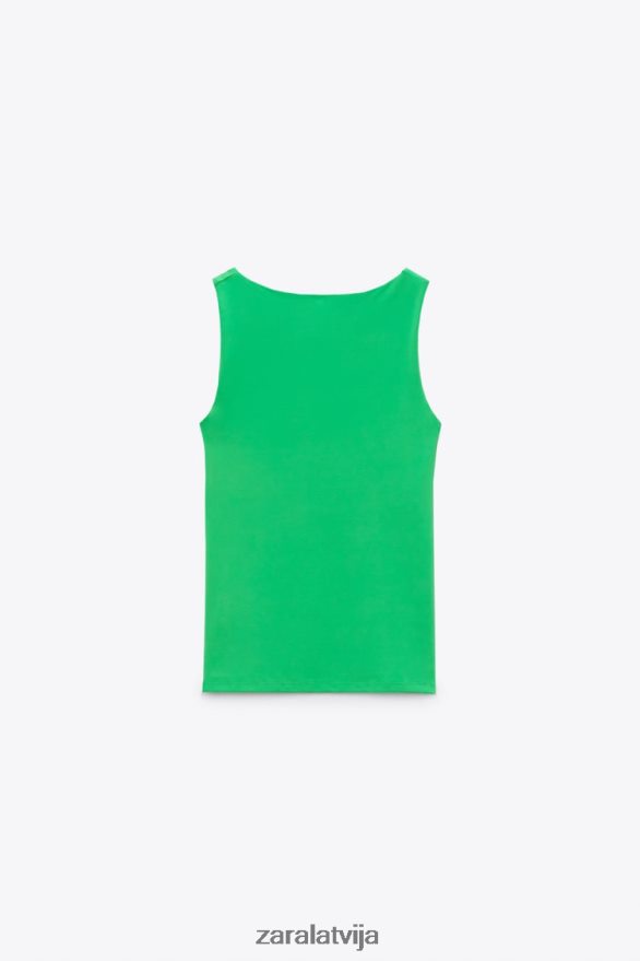 plata siksna poliamīda augšdaļa sievietes Zara ābolu zaļš 6ZTV40872 apģērbs