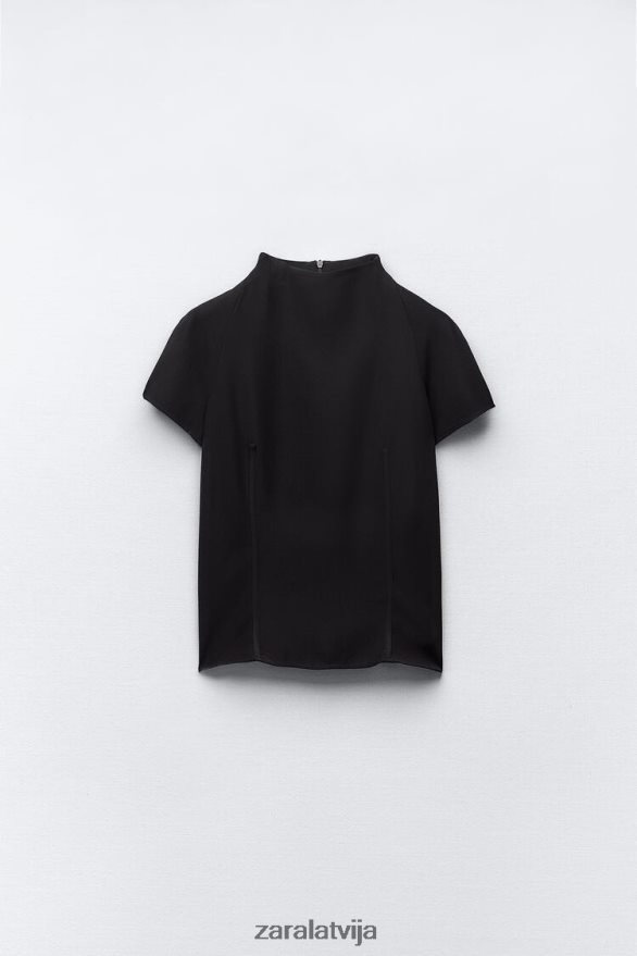 tehniskais tops sievietes Zara melns 6ZTV40250 apģērbs