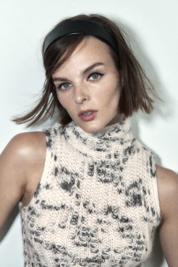 āķu jedu jaukta trikotāžas augšdaļa sievietes Zara tikai viens 6ZTV40261 apģērbs