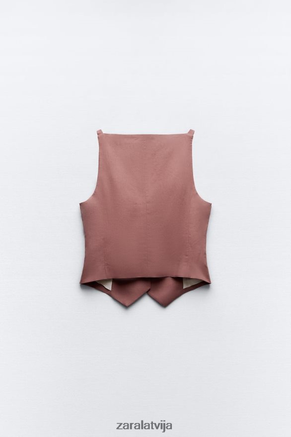 lina maisījuma veste sievietes Zara marsala 6ZTV40211 apģērbs