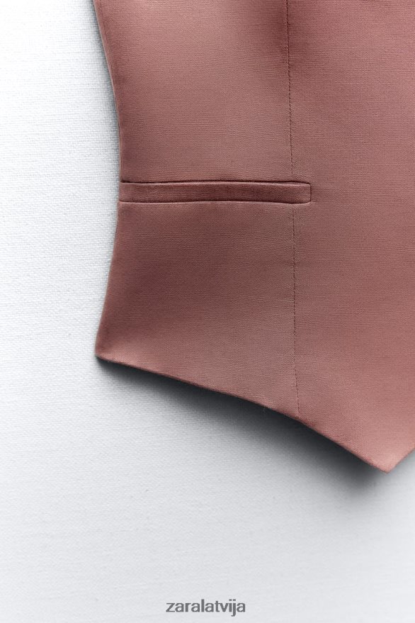 lina maisījuma veste sievietes Zara marsala 6ZTV40211 apģērbs
