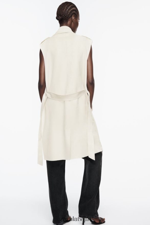 mākslīgās zamšādas garā veste sievietes Zara ekru 6ZTV40208 apģērbs