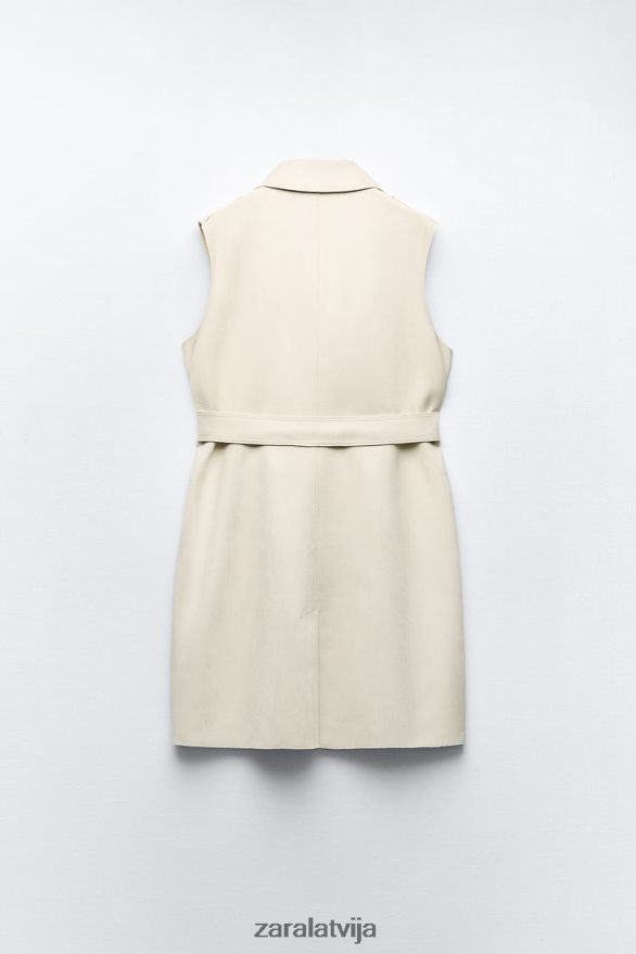 mākslīgās zamšādas garā veste sievietes Zara ekru 6ZTV40208 apģērbs