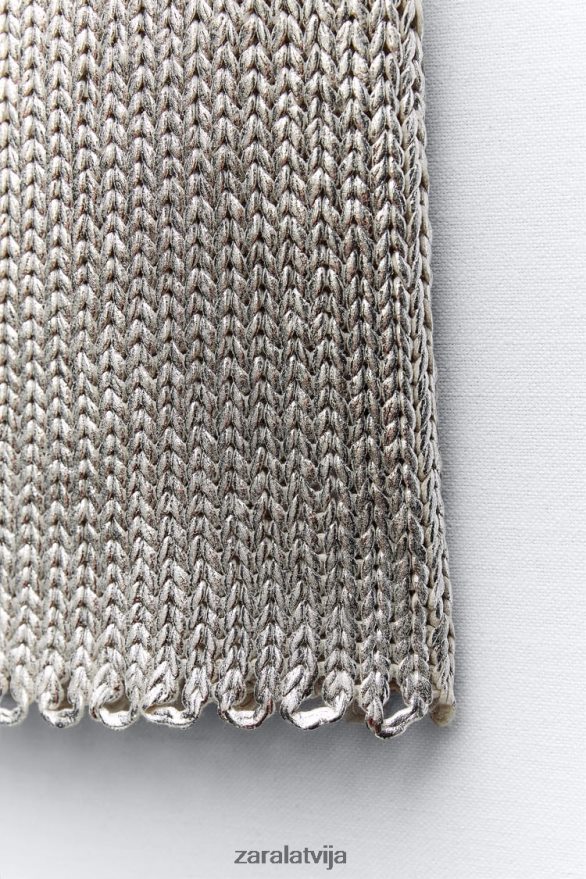 metāliska adīta veste sievietes Zara Sudrabs 6ZTV40213 apģērbs