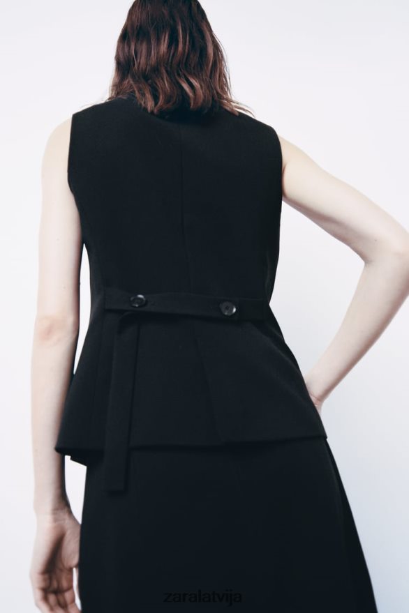 pieguļoša pogājama veste sievietes Zara melns 6ZTV40201 apģērbs