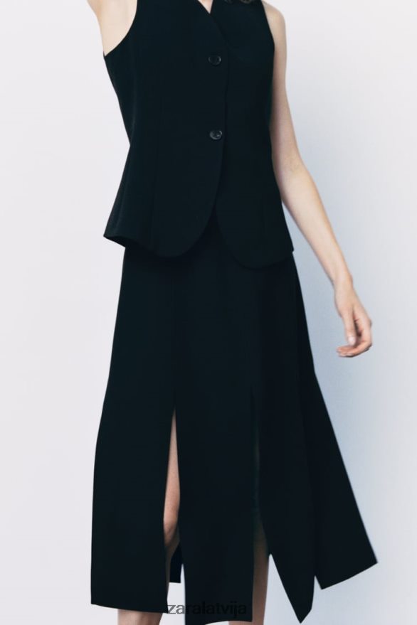 pieguļoša pogājama veste sievietes Zara melns 6ZTV40201 apģērbs