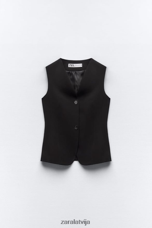 pieguļoša pogājama veste sievietes Zara melns 6ZTV40201 apģērbs