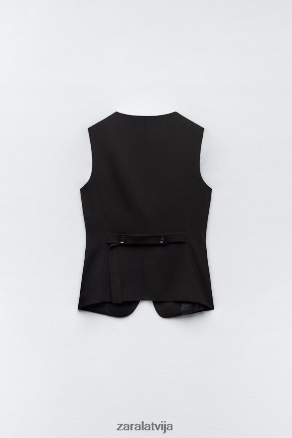 pieguļoša pogājama veste sievietes Zara melns 6ZTV40201 apģērbs