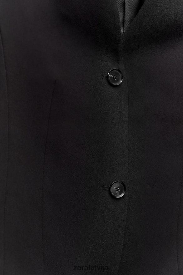pieguļoša pogājama veste sievietes Zara melns 6ZTV40201 apģērbs