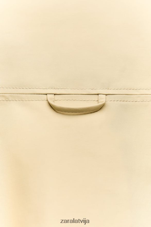 savilkta apakšmala kokvilnas veste sievietes Zara taupīgi brūns 6ZTV40216 apģērbs