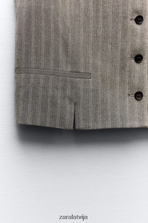 siļķu veste sievietes Zara pelēkais merģelis 6ZTV40218 apģērbs