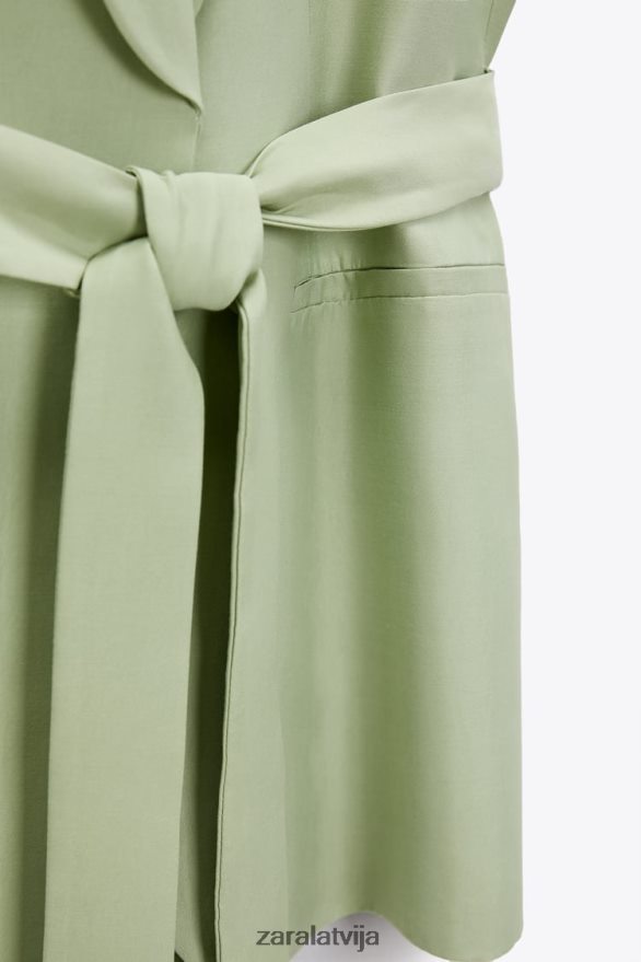 smokinga apkakles veste sievietes Zara pasteļzaļa 6ZTV40223 apģērbs