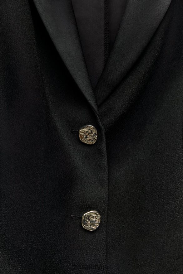 vestes augšdaļa sievietes Zara melns 6ZTV40214 apģērbs