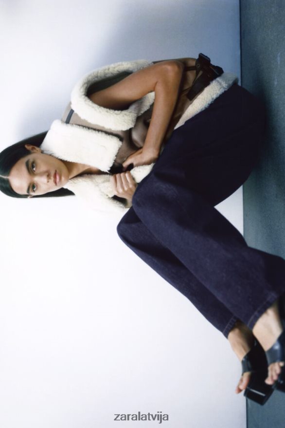 zw kolekcijas dubultā veste sievietes Zara brūns/tape 6ZTV40190 apģērbs