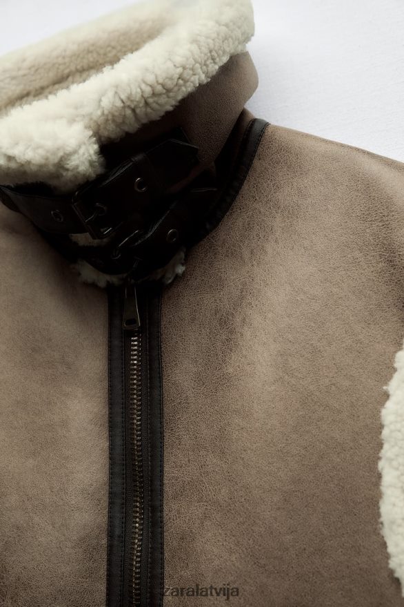 zw kolekcijas dubultā veste sievietes Zara brūns/tape 6ZTV40190 apģērbs