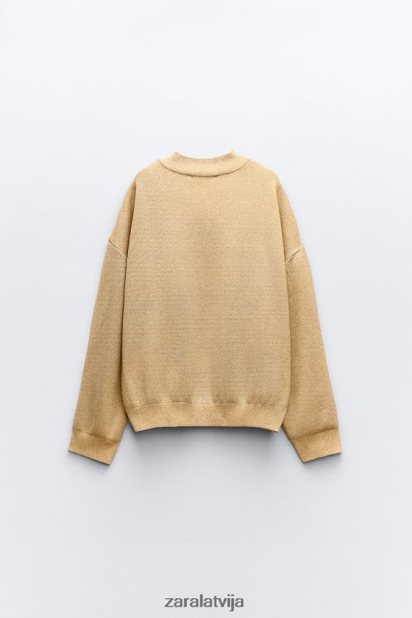 adīta bomber jaka ar metālisku diegu sievietes Zara zeltaini 6ZTV4014 apģērbs