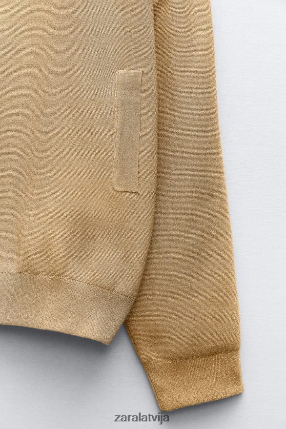 adīta bomber jaka ar metālisku diegu sievietes Zara zeltaini 6ZTV4014 apģērbs