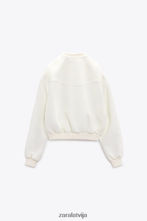 apgriezts bumbvedējs sievietes Zara ekru 6ZTV40137 apģērbs