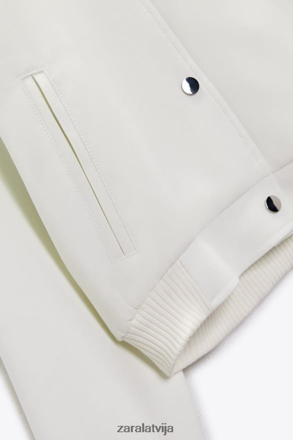 apgriezts bumbvedējs sievietes Zara ekru 6ZTV40137 apģērbs