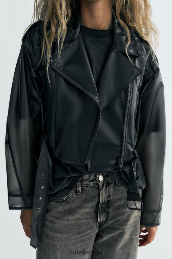 crop caurspīdīga jaka sievietes Zara oriģināls 6ZTV4094 apģērbs