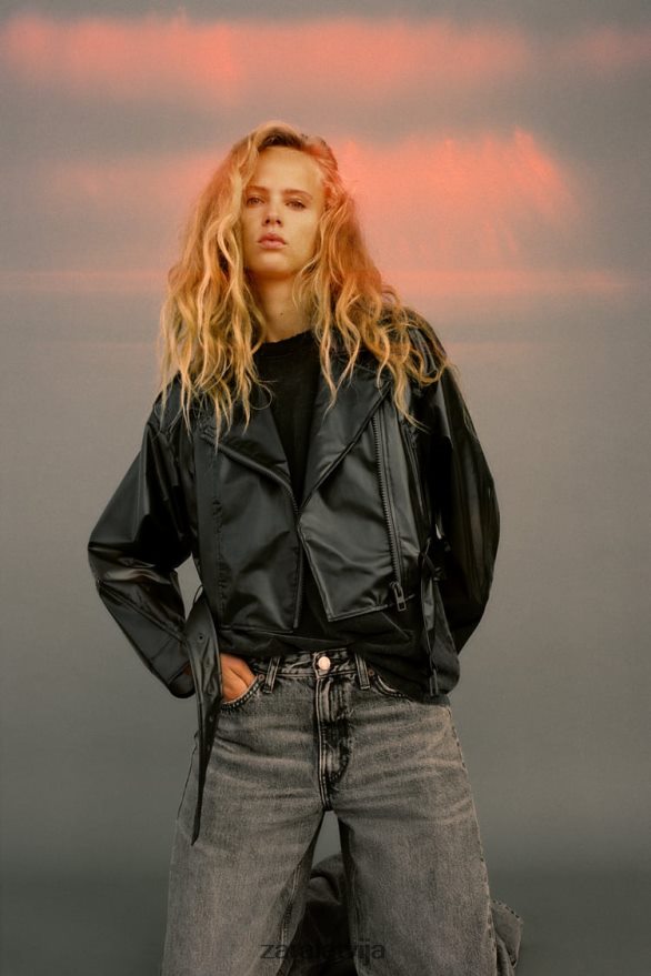 crop caurspīdīga jaka sievietes Zara oriģināls 6ZTV4094 apģērbs