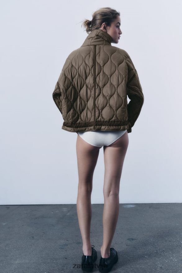 ūdeni atgrūdoša kārta sievietes Zara taupe pelēks 6ZTV4022 apģērbs